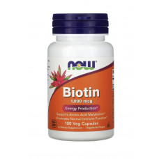 Биотин NOW Foods, 1000 мкг, 100 растительных капсул