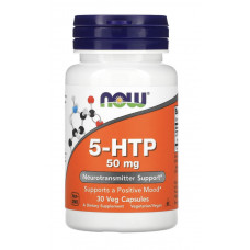 5-гидрокситриптофан (5-HTP), NOW Foods, 50 мг, 30 растительных капсул